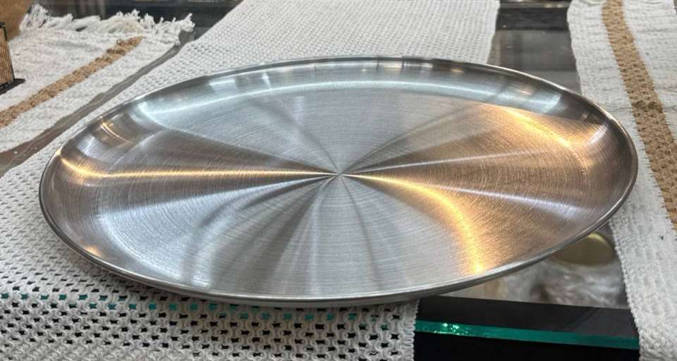 بشقاب استیل نقره ای قطر36